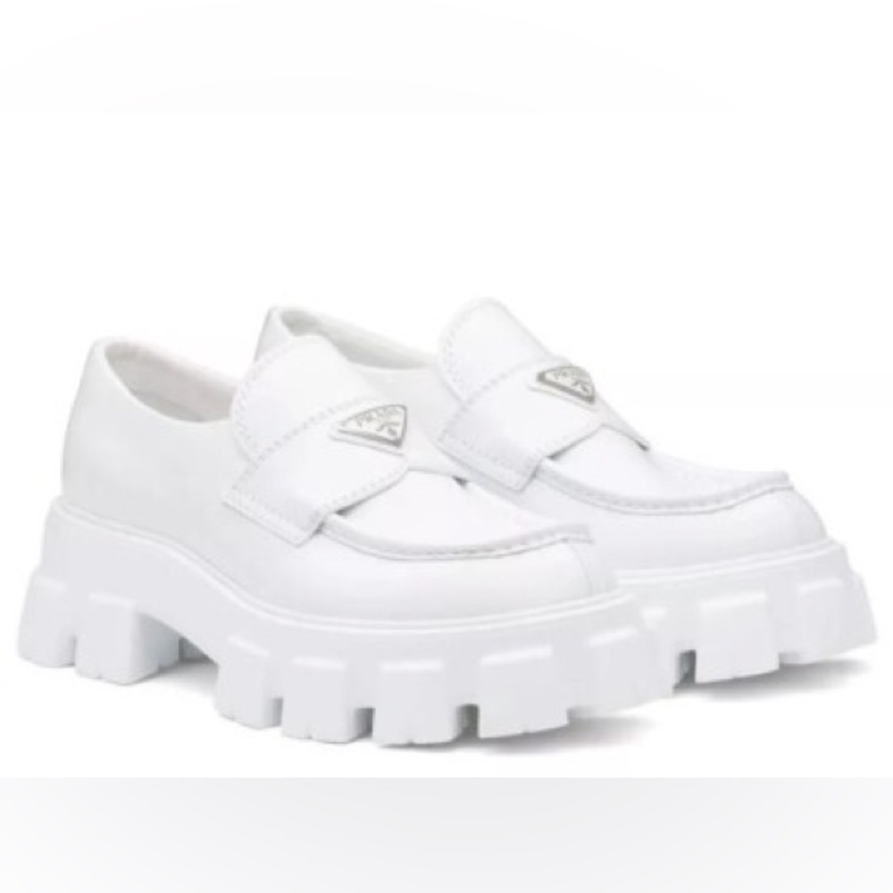 Monolith White Platform Loafers